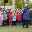 Skolekoret sang "Sang til Helgeland" for Kongeparet. Foto: Liv Anette Luane, Det kongelige hoff